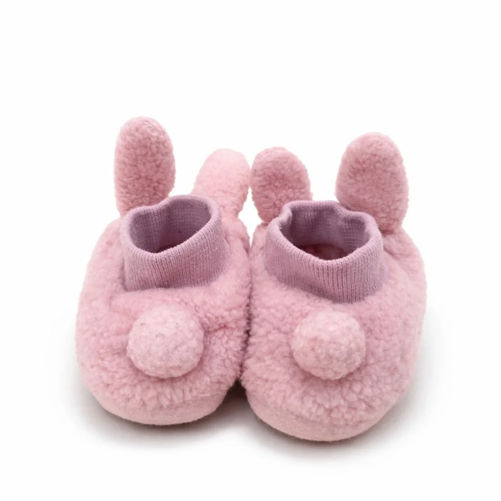 L.L.Bean Toddler Bunny Slippers Pink Plush Fleece Size 9–10 Cozy Non-Slip